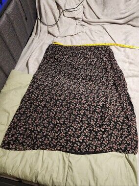 22w/24w Kathie Lee Collection Black Floral A-Line Skirt